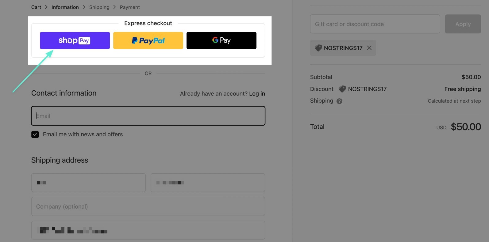 the pay button